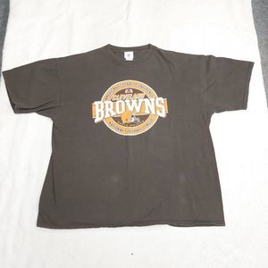 Vintage Y2K NFL Brand Cleveland Browns AFC Brown Graphic T-Shirt Men’s Size 2XL